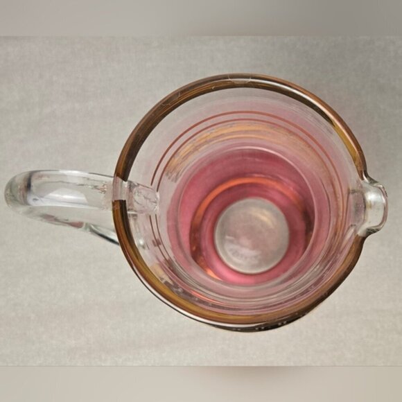 Vintage Pink & Gold Ombre Glass Pitcher Set – 5 Pc Mid-Century Barware - Picture 10 of 15